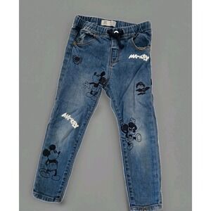 ZARA Baby x Disney Mickey Mouse Unisex Jeans –‎ Blue Denim Pants Size 3/4